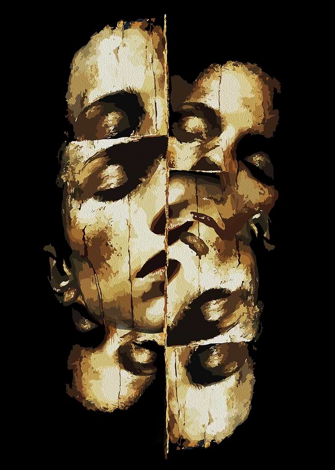 Abstract Portrait in Sepia Tones