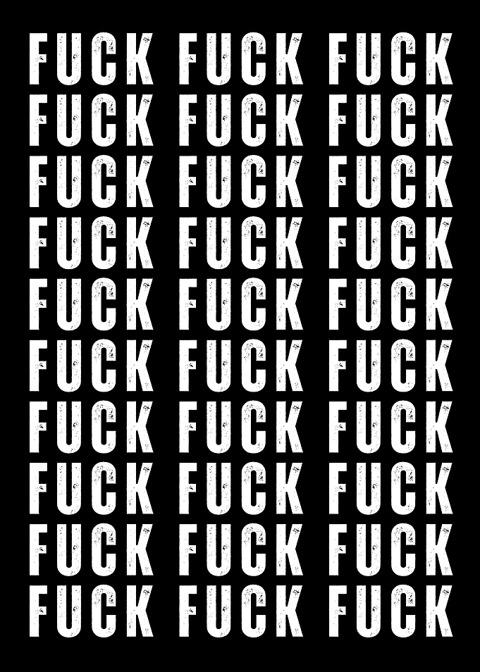 Fuck Text Pattern on Black Background