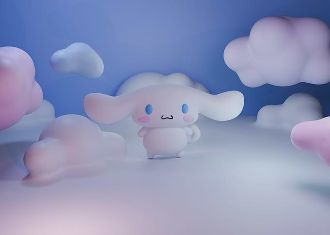 Cinnamoroll in a dreamy cloudscape