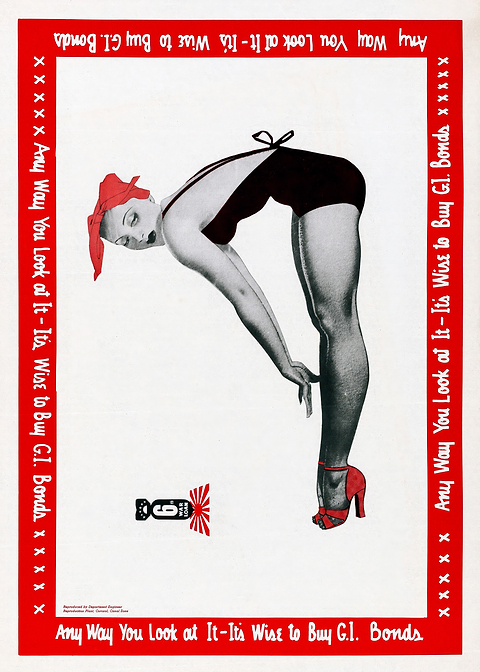 Vintage G.I. Bonds Advertisement Poster — retro advertising art on metal