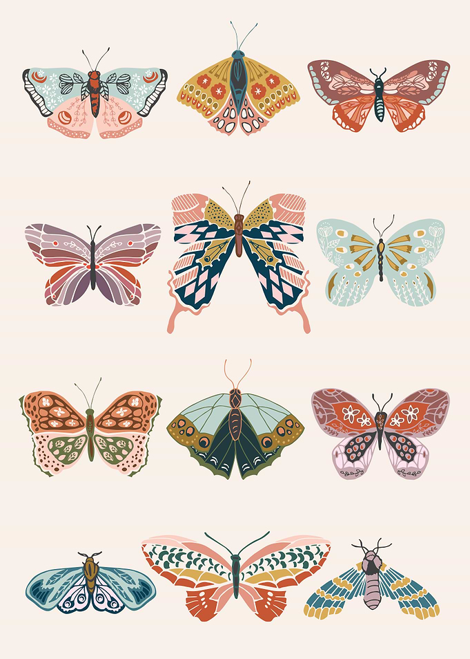 Decorative Butterfly and Moth Illustration