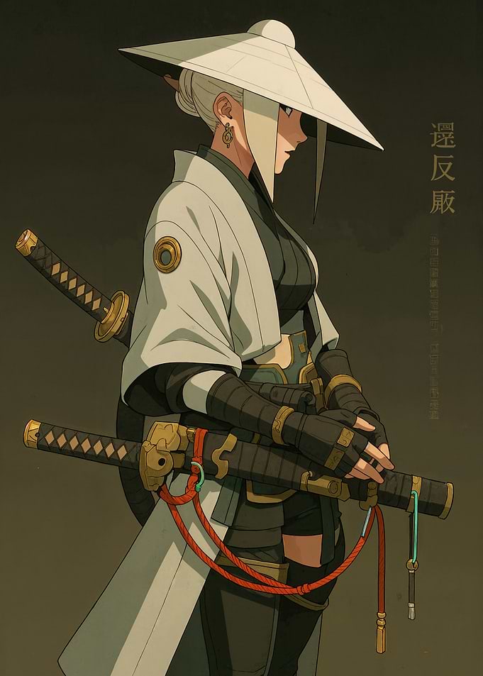 Anime Samurai Girl with Katana
