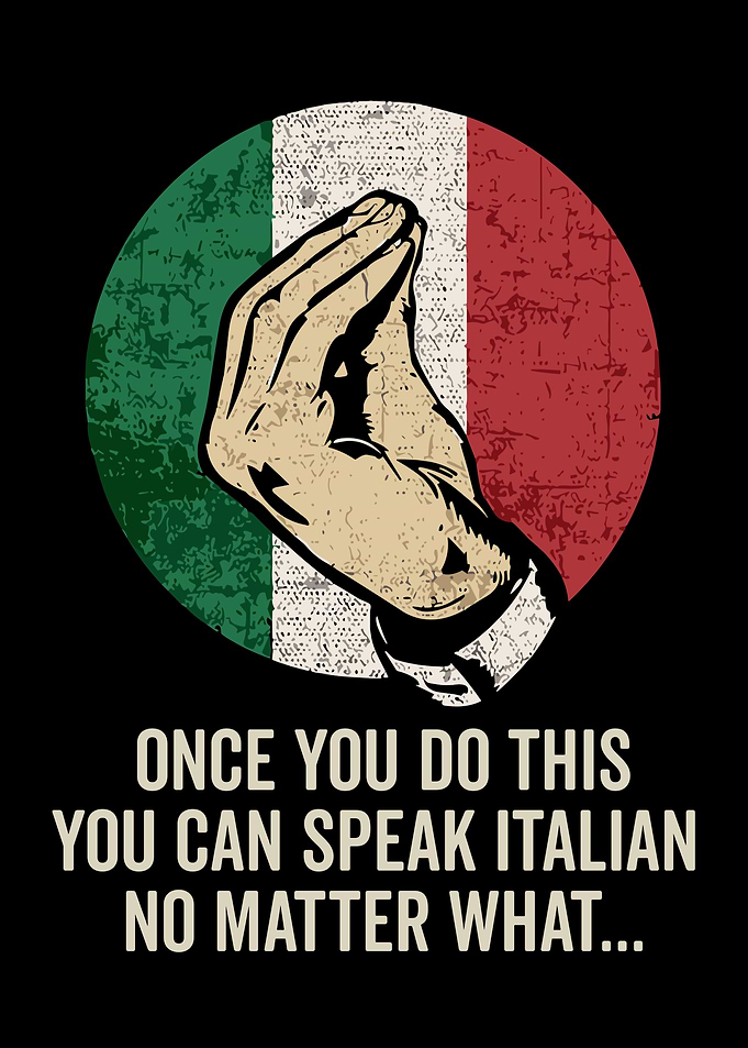 Italian Hand Gesture with Flag