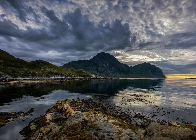 Dramatic Mountain Landscape by the Sea