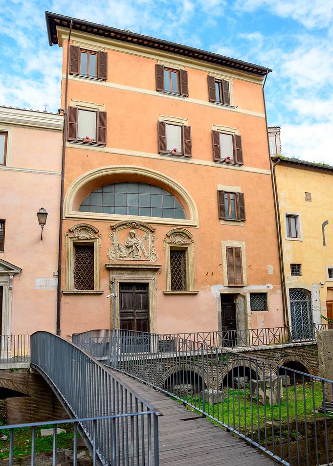 Historic Building in Rome with Bridge