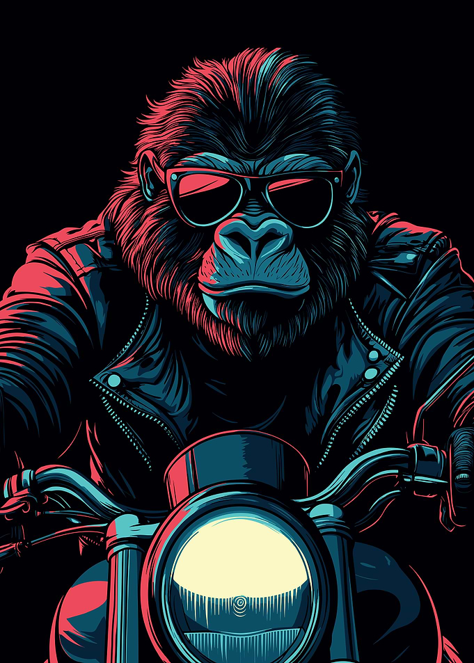 Cool Gorilla Biker