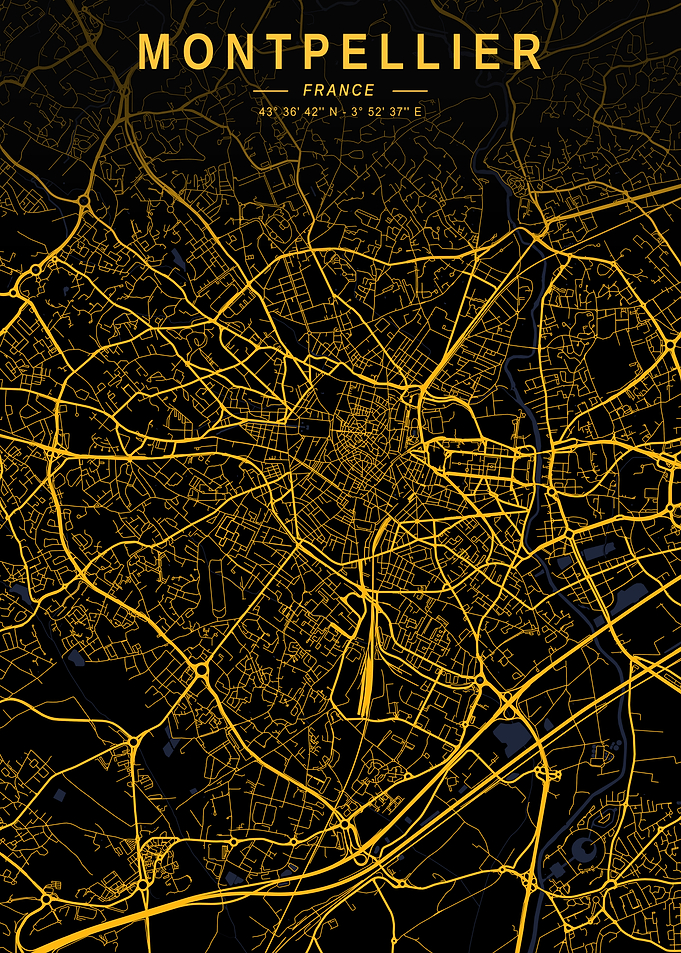 Montpellier Golden City Map