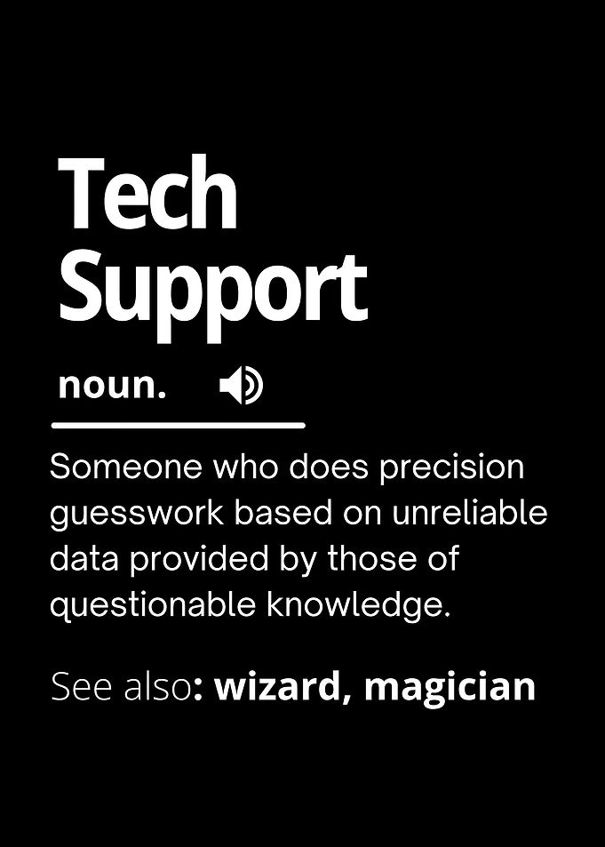 Tech Support Definition Funny Poster