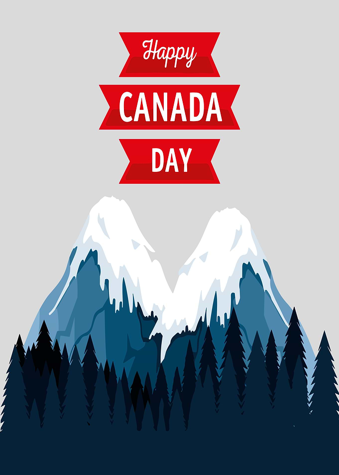 Happy Canada Day Mountain Landscape