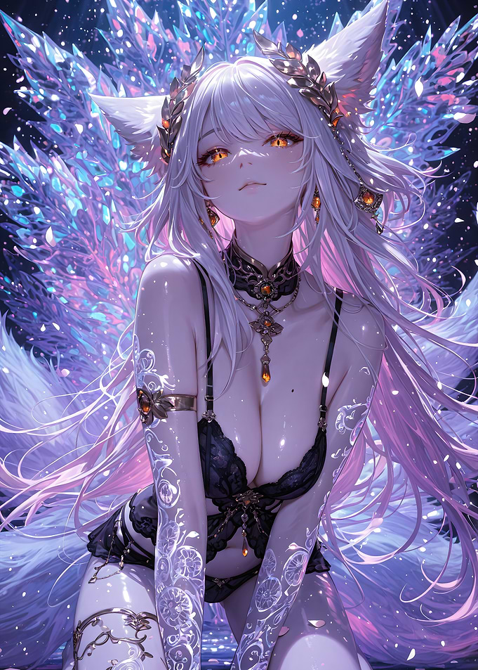 Fox Girl with Crystalline Tail