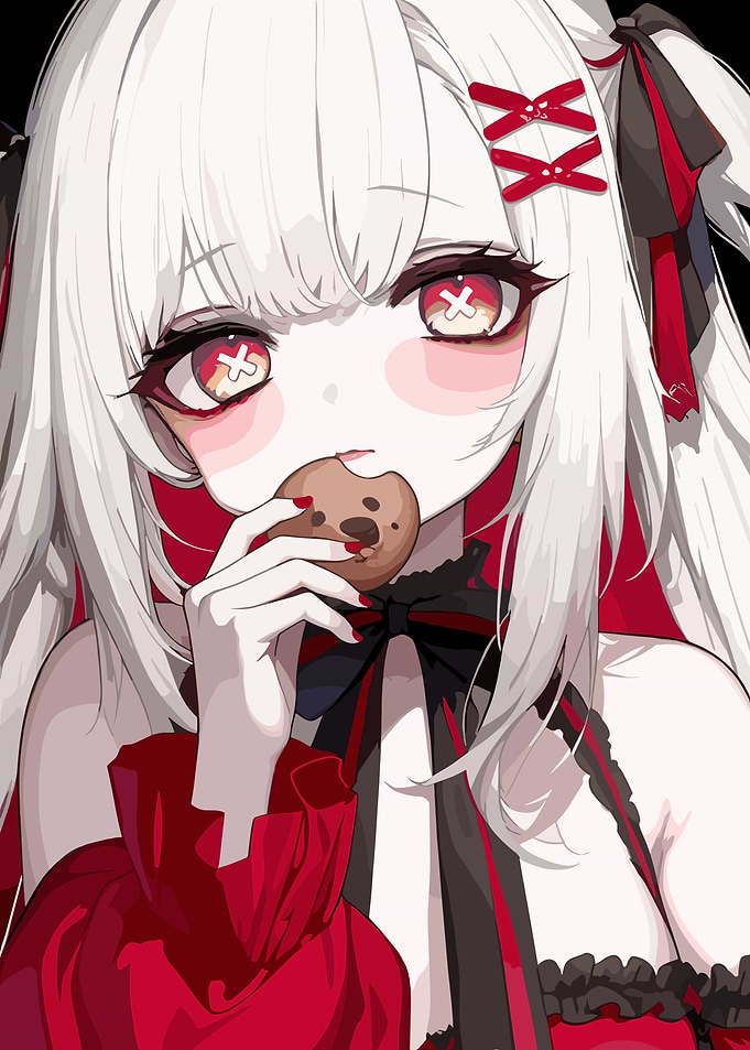 Anime Girl Eating Cookie