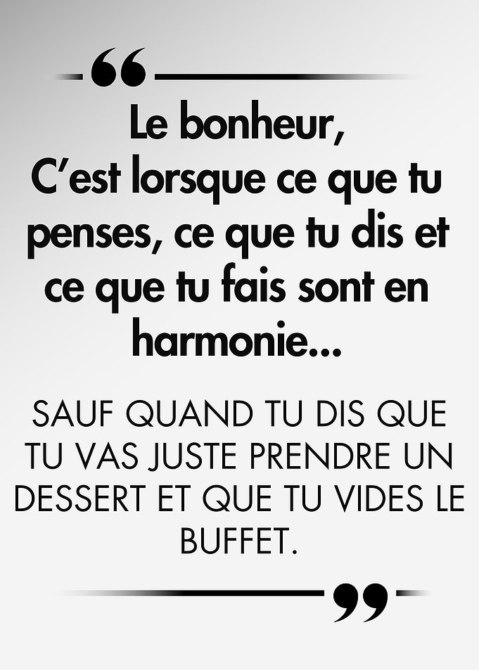 French Quote About Happiness and Buffets