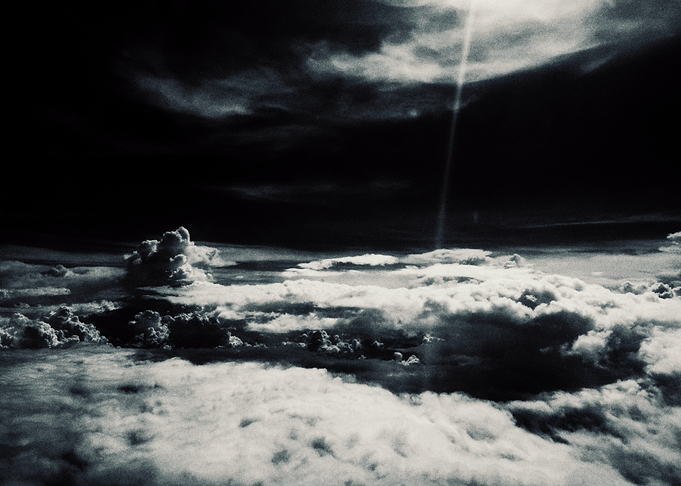 Monochrome Clouds with Sun Ray