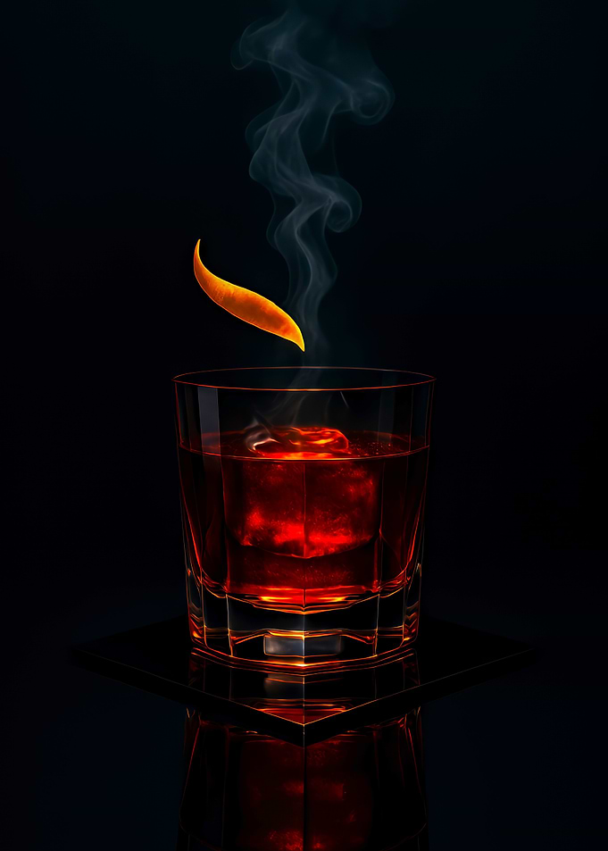Smoked Cocktail with Orange Peel
