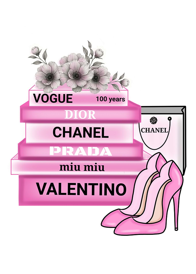 Fashion Books with Heels and Flowers