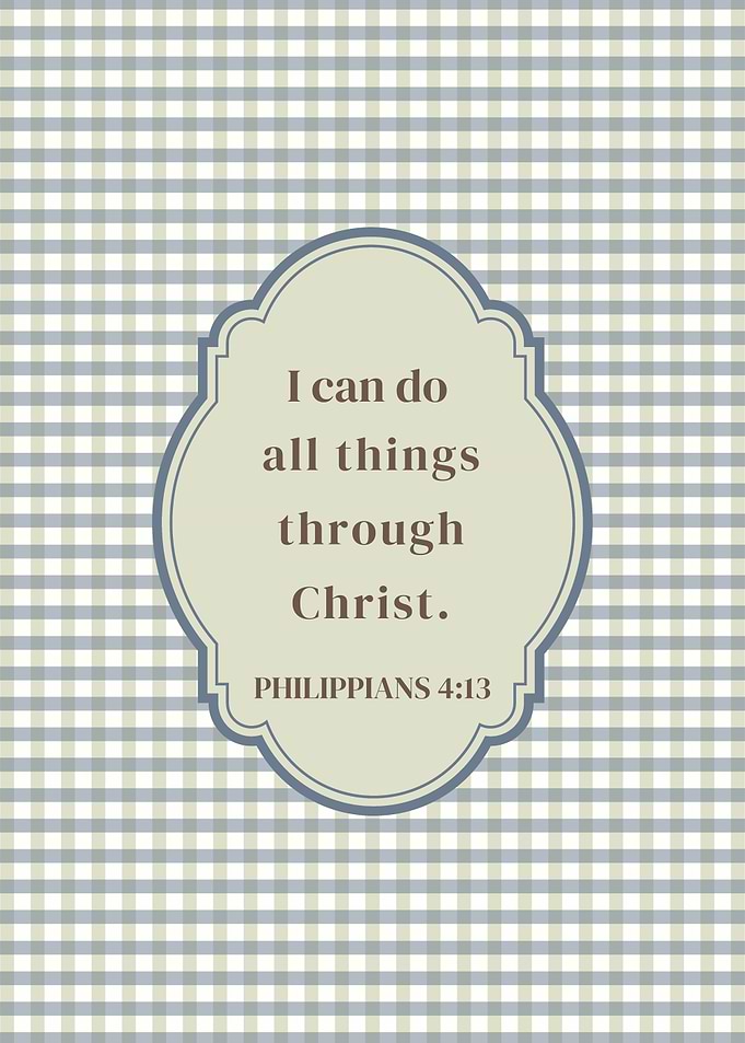 Philippians 4:13 Christian Quote Art