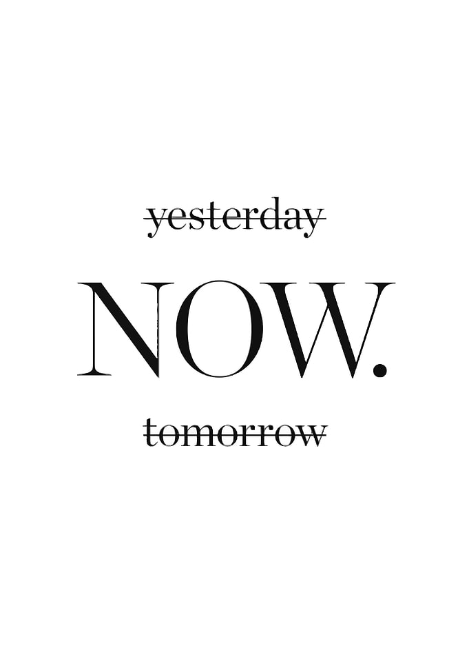 Yesterday, Now, Tomorrow Text Art