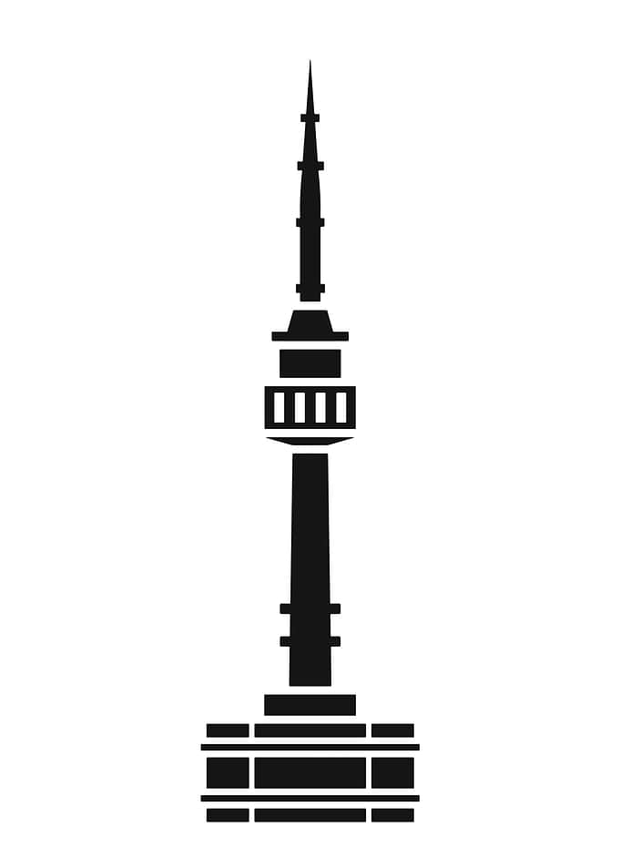 Black and White Tower Silhouette