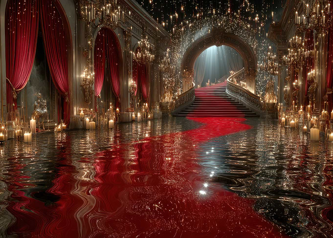 Opulent Ballroom with Flooded Floor