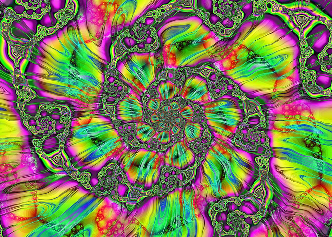 'Wavy Psychedelic Spiral' Fractal Art