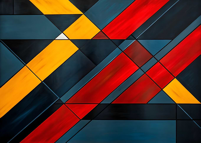 Abstract Geometric Painting with Bold Colors