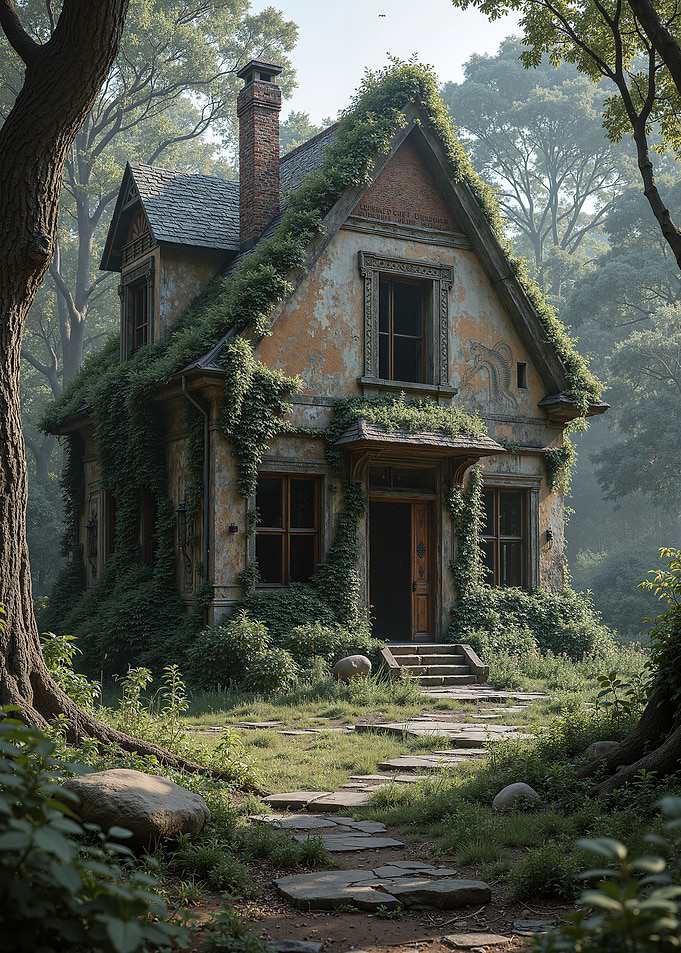 Overgrown House in Forest