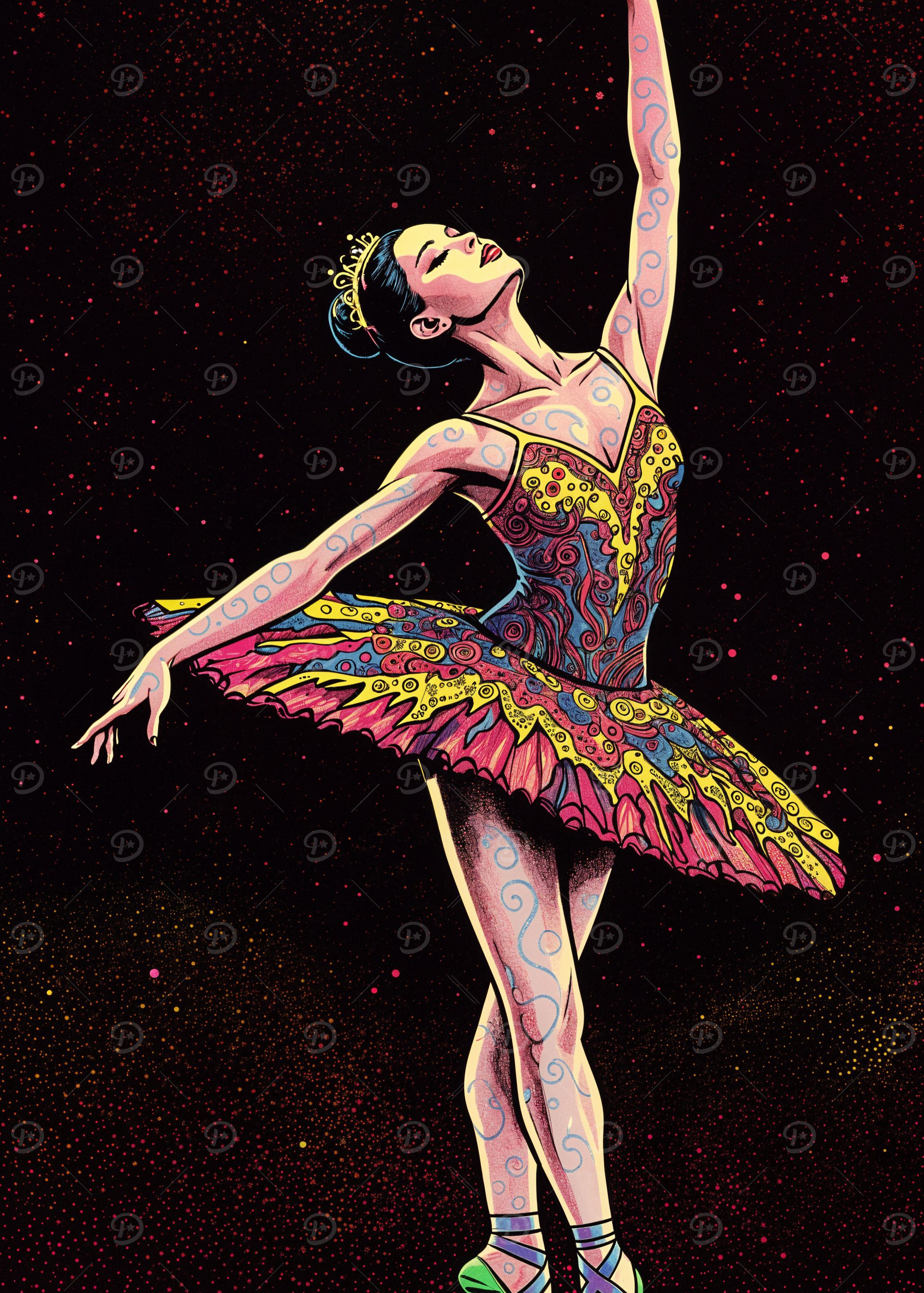 Ballerina in Colorful Tutu