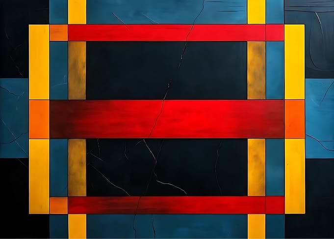 Abstract Geometric Painting with Bold Colors