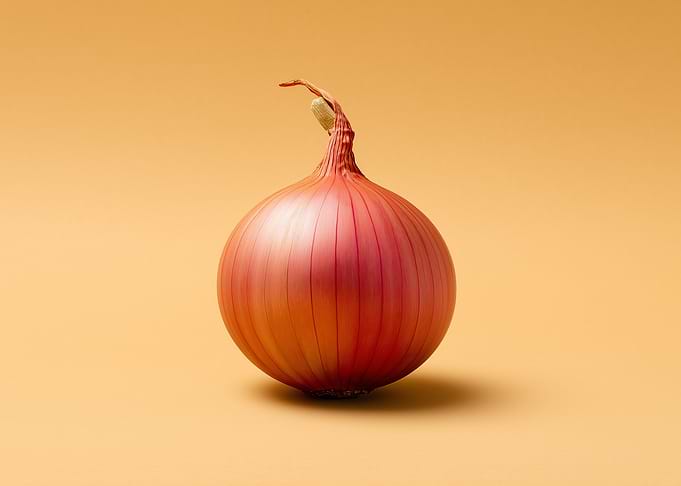 Single Red Onion Still Life
