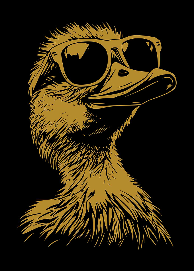 Cool Duck with Sunglasses Illustration
