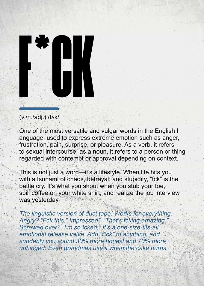 F*ck Definition Text Art