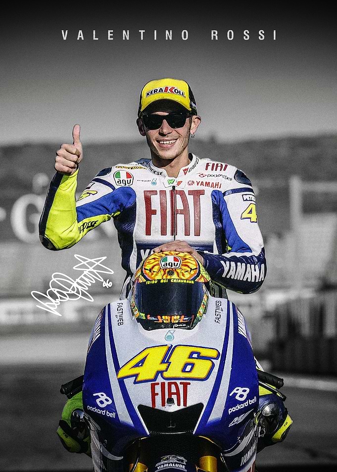 Valentino Rossi on Motorcycle