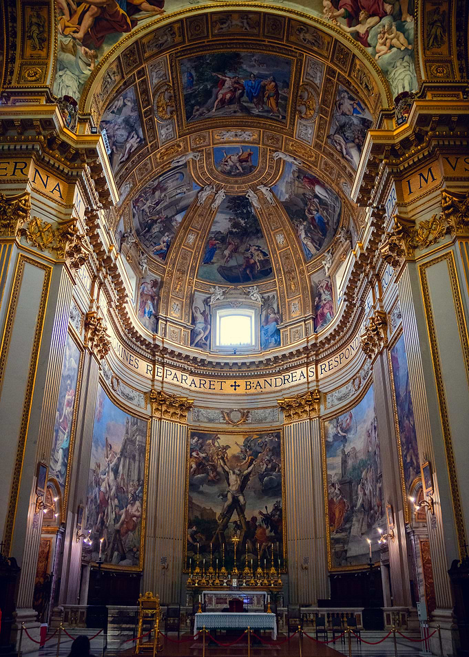 Ornate Church Interior with Frescoes