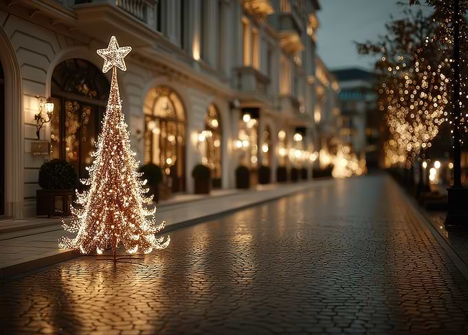 Christmas Tree on City Street