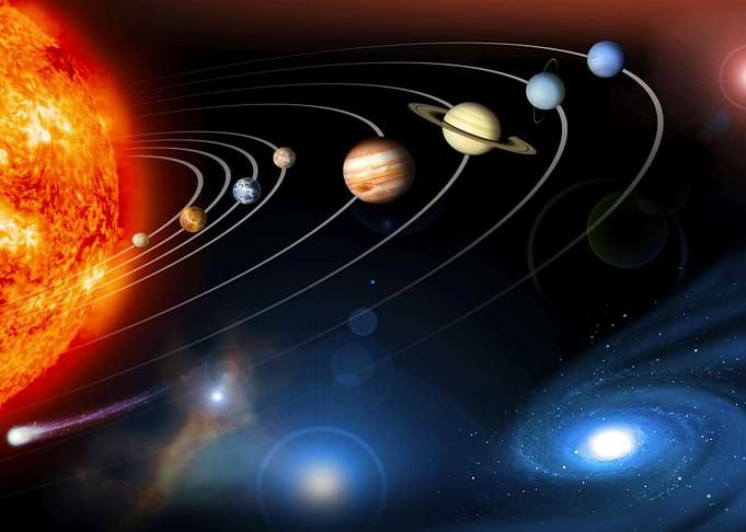 Solar System Illustration with Planets