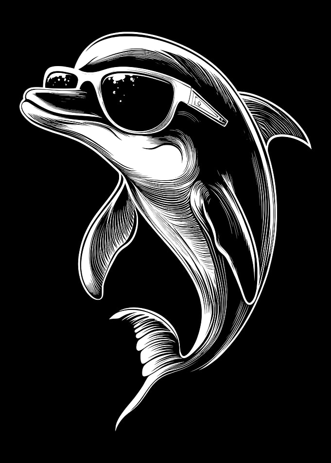 Cool Dolphin with Sunglasses