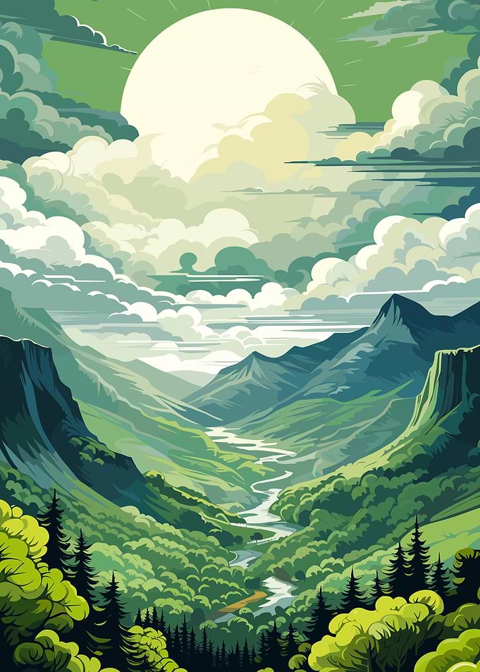 Green Mountain Valley Landscape