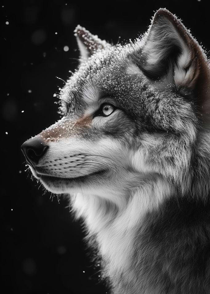 Wolf Profile in Snow