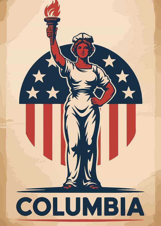 Columbia Allegorical Figure Poster Art