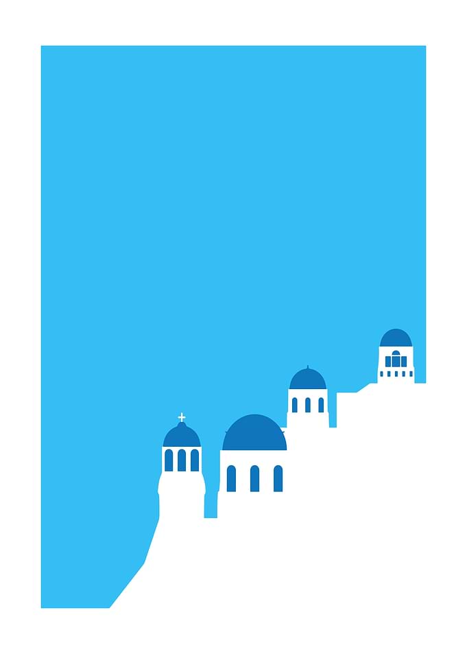 Santorini Greece Minimalist Art