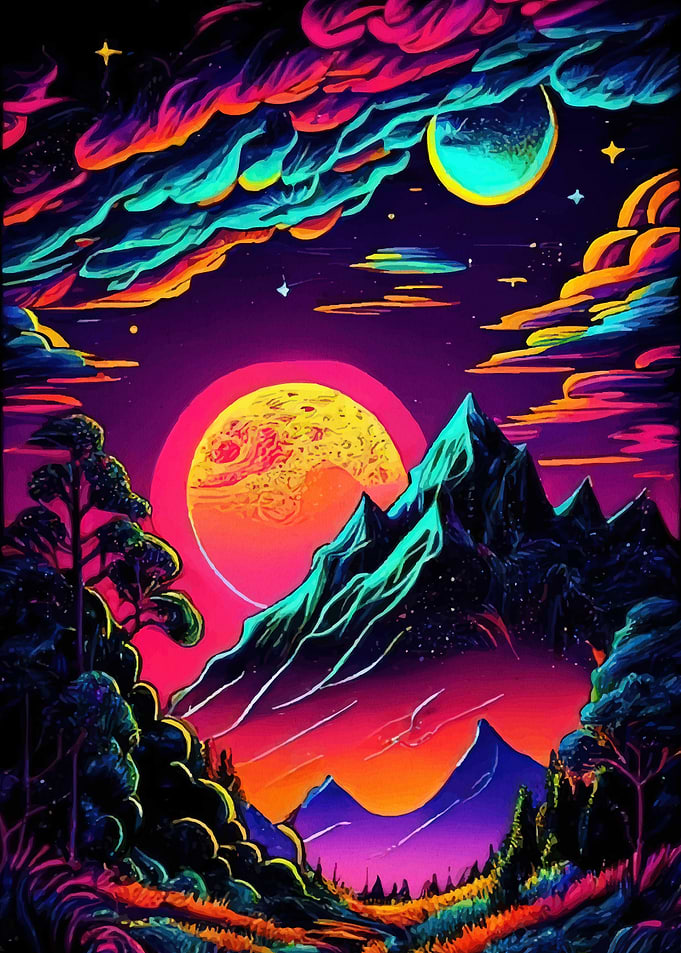 Colorful Mountain Landscape