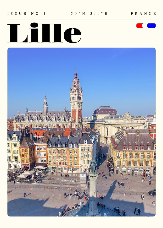 Lille France Travel Art Poster