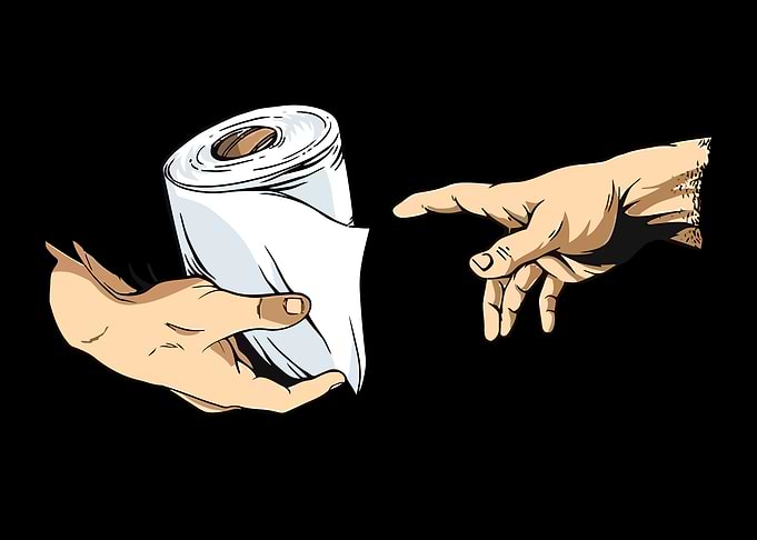 Toilet Paper Creation of Adam Parody