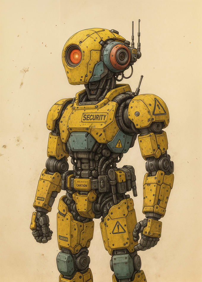 Yellow Security Robot
