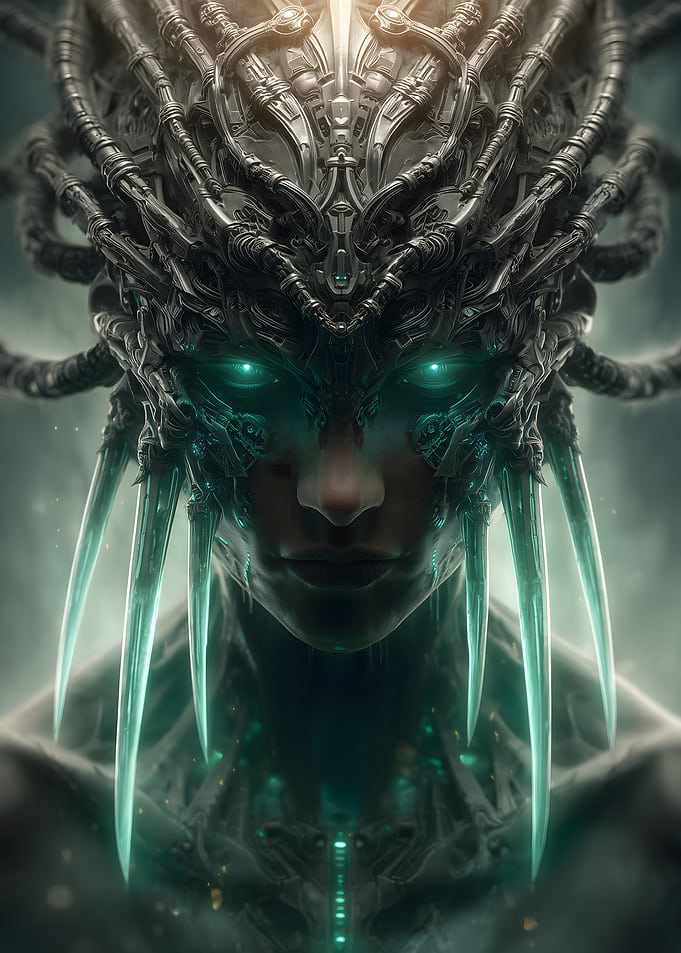 Cyberpunk Woman with Glowing Eyes