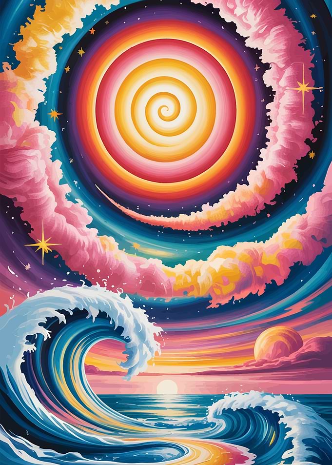 Surreal Ocean Wave Dreamscape