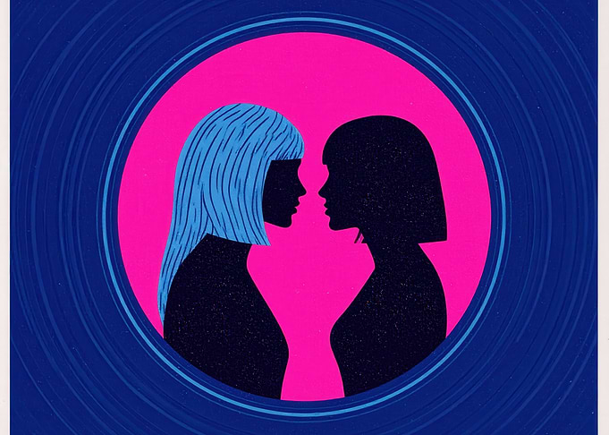 Two Silhouettes Facing Each Other
