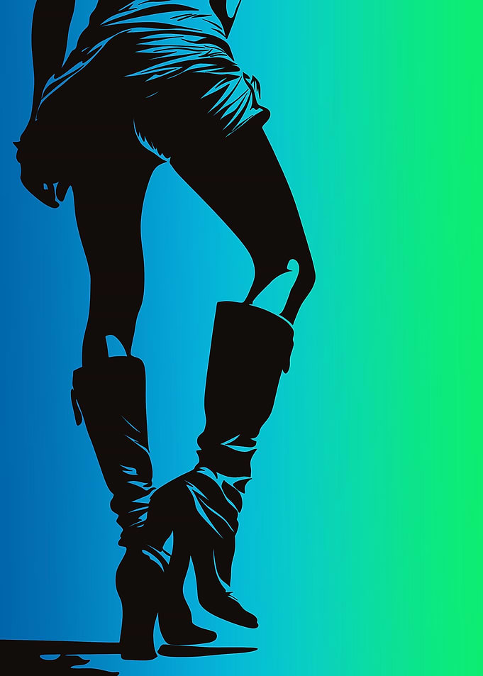 Silhouette of Woman in Boots
