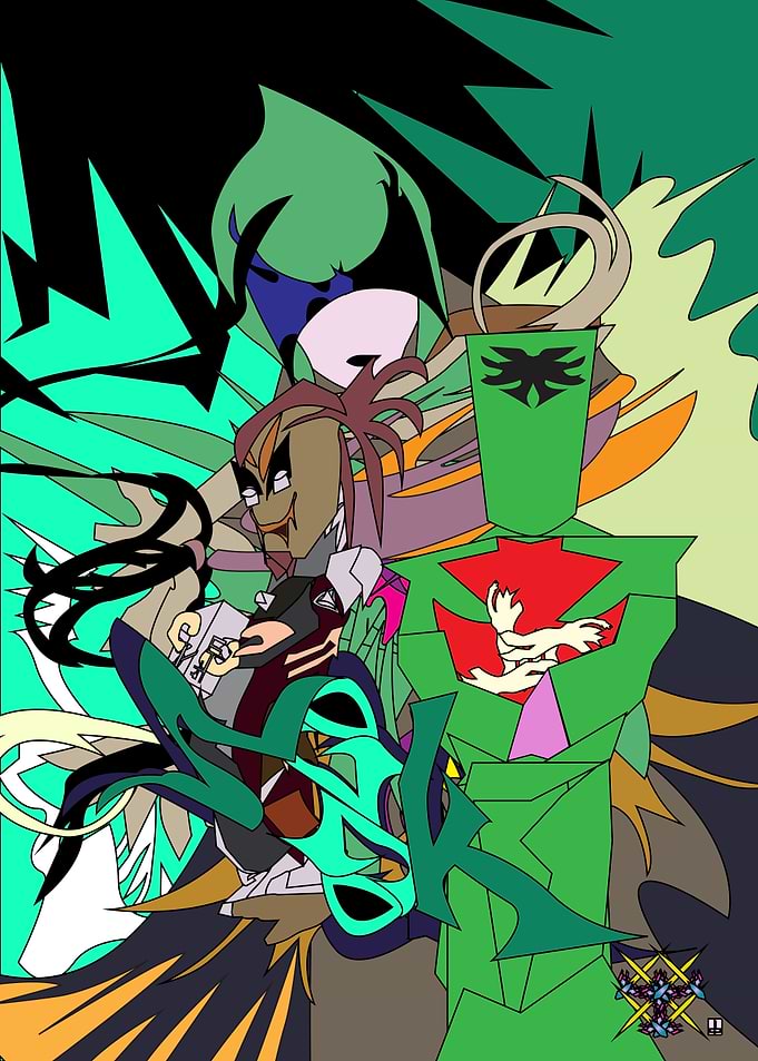 Abstract Cartoon Character Composition