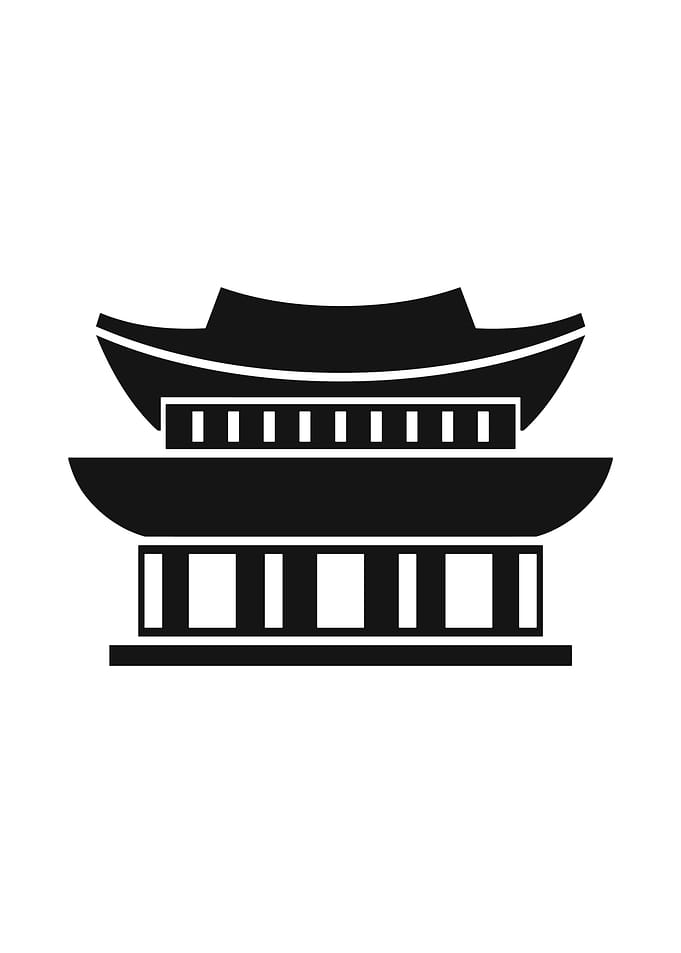 Korean Architecture Silhouette